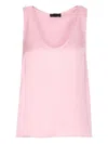 Liu •jo Crew-neck Sleeveless Top In Pink