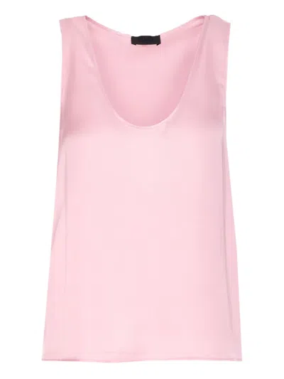 Liu •jo Crew-neck Sleeveless Top In Pink