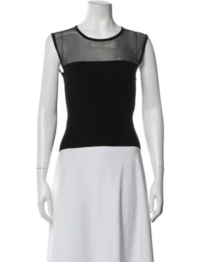 Pre-owned Liu •jo Crew Neck Sleeveless Top In White