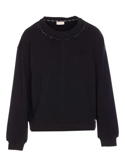 Liu •jo Crew Neck Sweater In Black