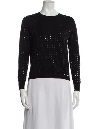 Pre-owned Liu •jo Crew Neck Sweater In Black