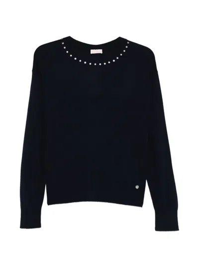 Liu •jo Crew-neck Sweater In Blue