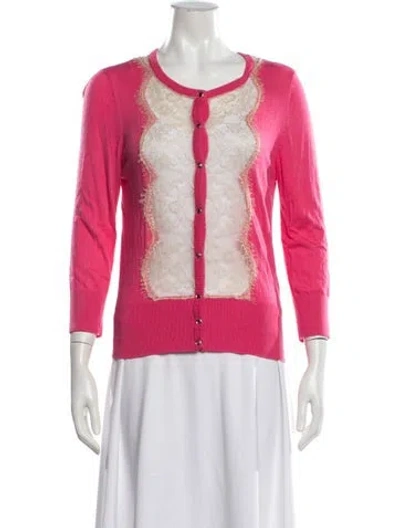 Pre-owned Liu •jo Crew Neck Sweater In Pink