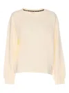 Liu •jo Ribbed Crewneck Knitwear Studs In White