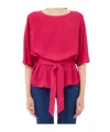 Liu •jo Liu Jo Crewneck Crepe T In Rebel Rose