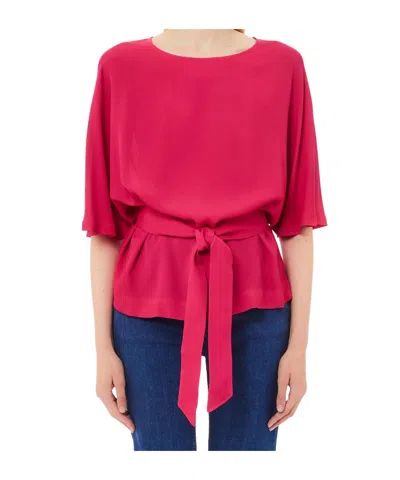 Liu •jo Liu Jo Crewneck Crepe T In Pink