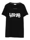Liu •jo Crew Neck T-shirt With Logo In Black