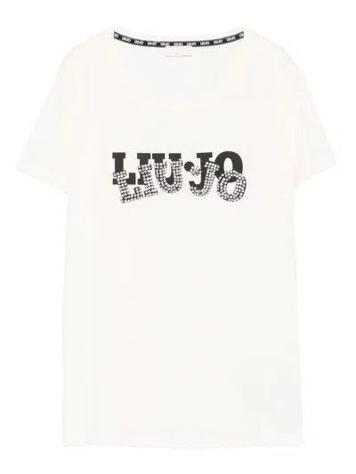 LIU •JO CREW NECK T-SHIRT WITH LOGO