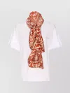 Liu •jo Crewneck And V-neck T-shirt With Scarf Accessory