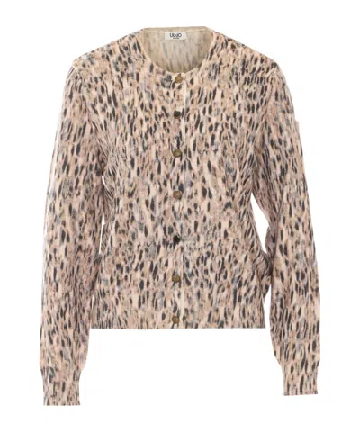 Liu •jo Crew-neck Cardigan In Multi
