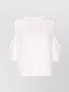Liu •jo Crewneck Cold Shoulder T-shirt With Pearl Embellishments