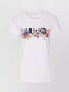 Liu •jo Crewneck Floral Print Round Neck T-shirt Strass