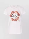 Liu •jo Crewneck Graphic Print Round Neck Short Sleeves In White