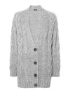 Liu •jo Chunky-cable-knit Cardigan In Grey