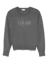 Liu •jo Logo-embellished Sweater In Grey