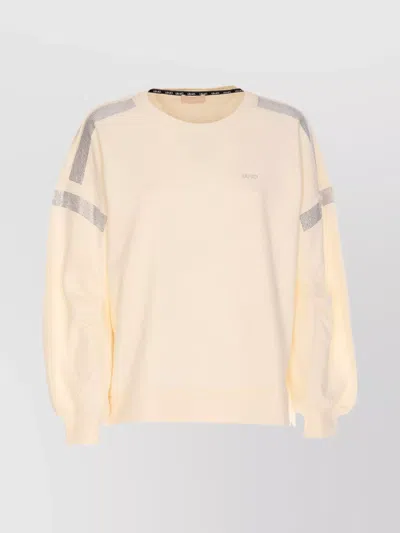 Liu •jo Crewneck Knitwear Strass Detail In White