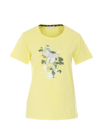 Liu •jo Crewneck Printed T-shirt In Yellow