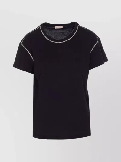 LIU •JO CREWNECK T-SHIRT EMBELLISHED TRIM