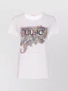 Liu •jo Crewneck T-shirt Graphic Print Rhinestones