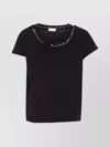 Liu •jo Crewneck T-shirt With Graphic And Strass Detail