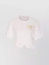 Liu •jo Crewneck T-shirt With Piercing And Knot