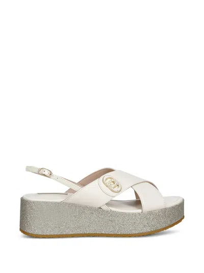 Liu •jo Criss-cross Logo Sandals In Multi