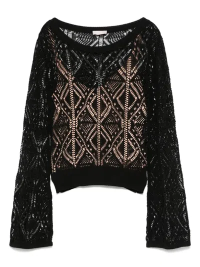 LIU •JO CROCHET-KNIT TOP