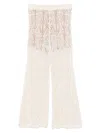 Liu •jo Liu Jo Open-knit Wide-leg Trousers With Geometric Pattern In Neutrals
