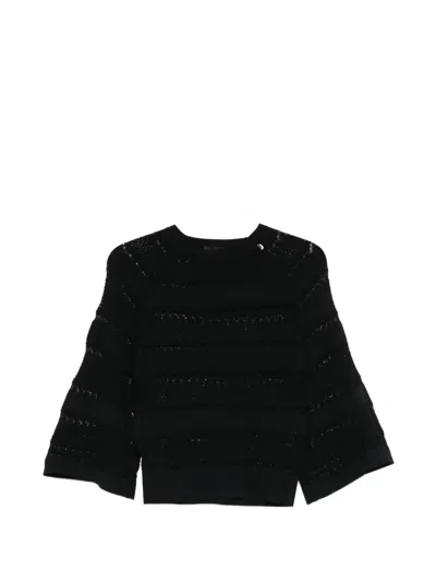 Liu •jo Crochet Knitted Top In Black
