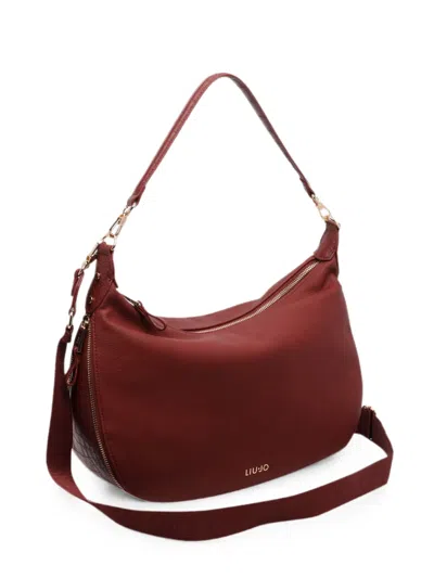 Liu •jo Crocodile-effect Zipped Tote Bag In Red