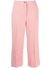 Liu •jo Croppe Flared-leg Trousers In Pink