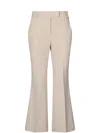 Liu •jo Cropped Beige Trousers In Nude