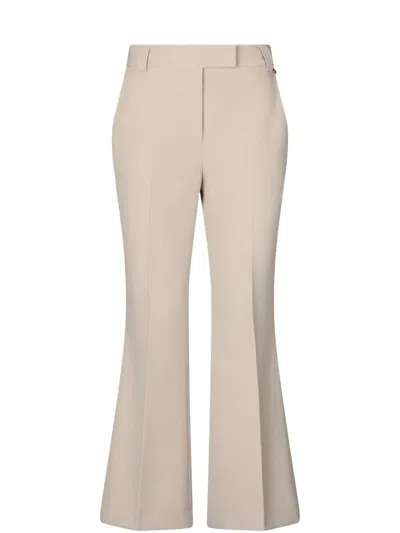 Liu •jo Cropped Beige Trousers In Nude
