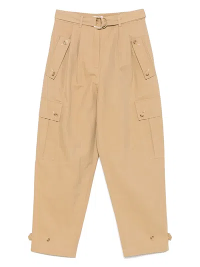 Liu •jo Cropped Cargo Pants In Neutrals