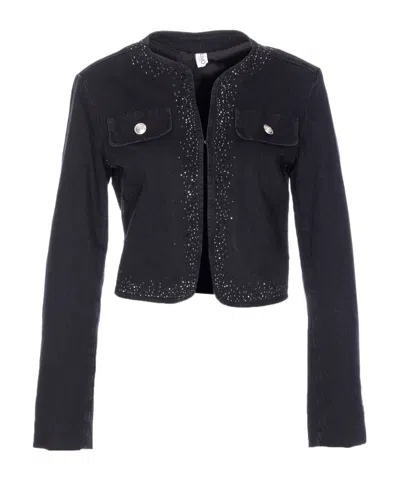 Liu •jo Cropped Casual Jacket In Black