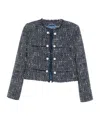 Liu •jo Cropped Casual Jacket In Blue
