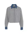 Liu •jo Liu Jo Cropped Check Blouse With Button-down Collar