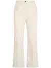 Liu •jo Cropped Flared Cotton Trousers In White