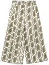 Liu •jo Liu Jo Cropped Green Trousers With Unique Wave Pattern
