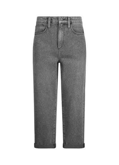 Liu •jo Liu Jo High Waist Black Jeans With Rolled Cuffs In Gray