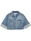 Liu •jo Cropped Jacket In Blue
