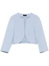 Liu •jo Cropped Jacket In Blue