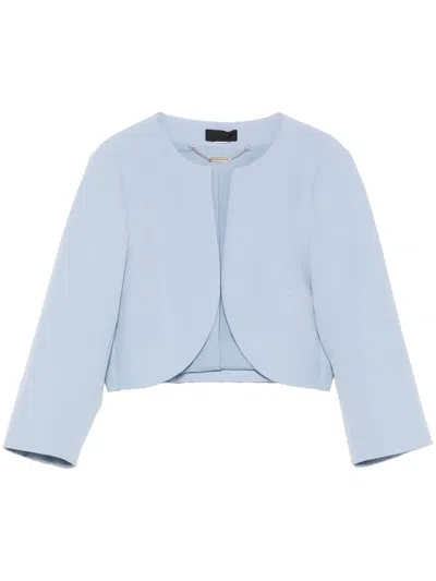 Liu •jo Cropped Jacket In Blue