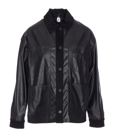 LIU •JO CROPPED LEATHER JACKET
