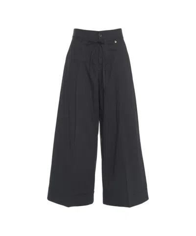 Liu •jo Liu Jo Cropped Poplin Trousers With Flared Fit