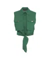 Liu •jo Liu Jo Cropped Shirt With Kent Collar In Green