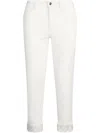 Liu •jo Cropped Straight-leg Trousers In White