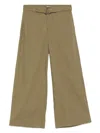 Liu •jo Cotton Trousers In Green With Waist Belt In 绿色