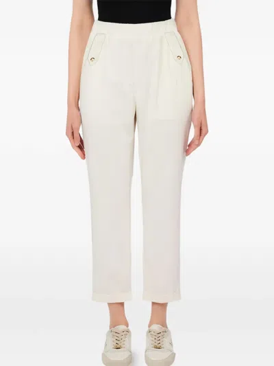 Liu •jo Cropped Trousers In White