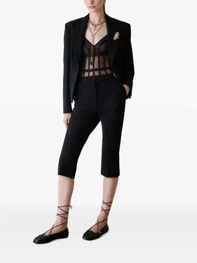 Liu •jo Cropped Trousers With Sash In Black